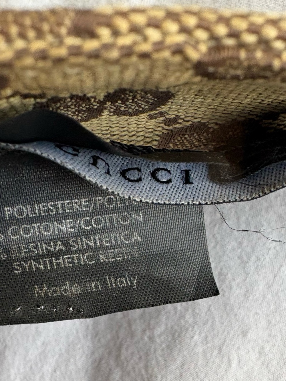 Vintage 99/00 Tom Ford Era Gucci GG Monogram Canvas Sun Visor Adjustable Size M - Picture 7 of 12